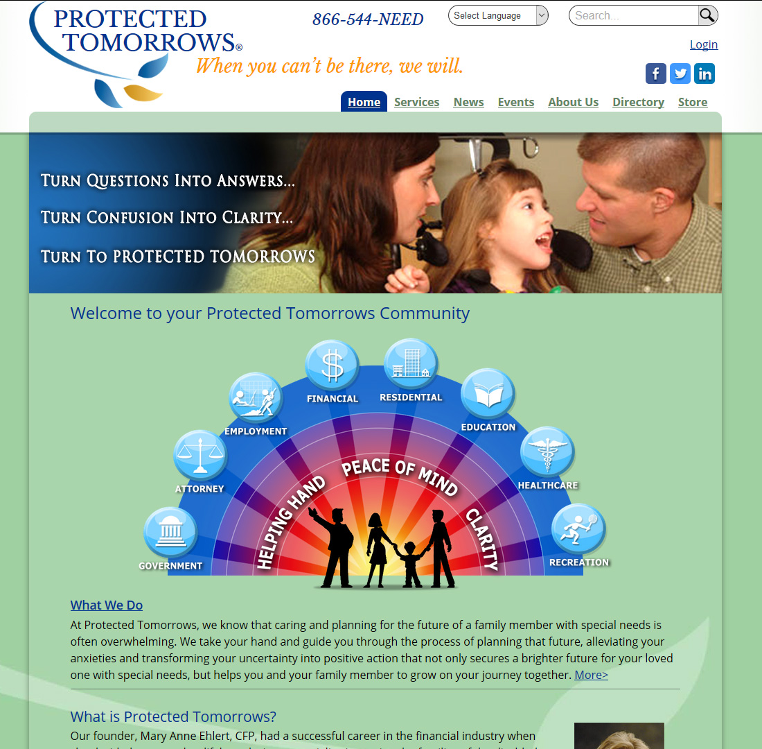Protected Tomorrows – Website